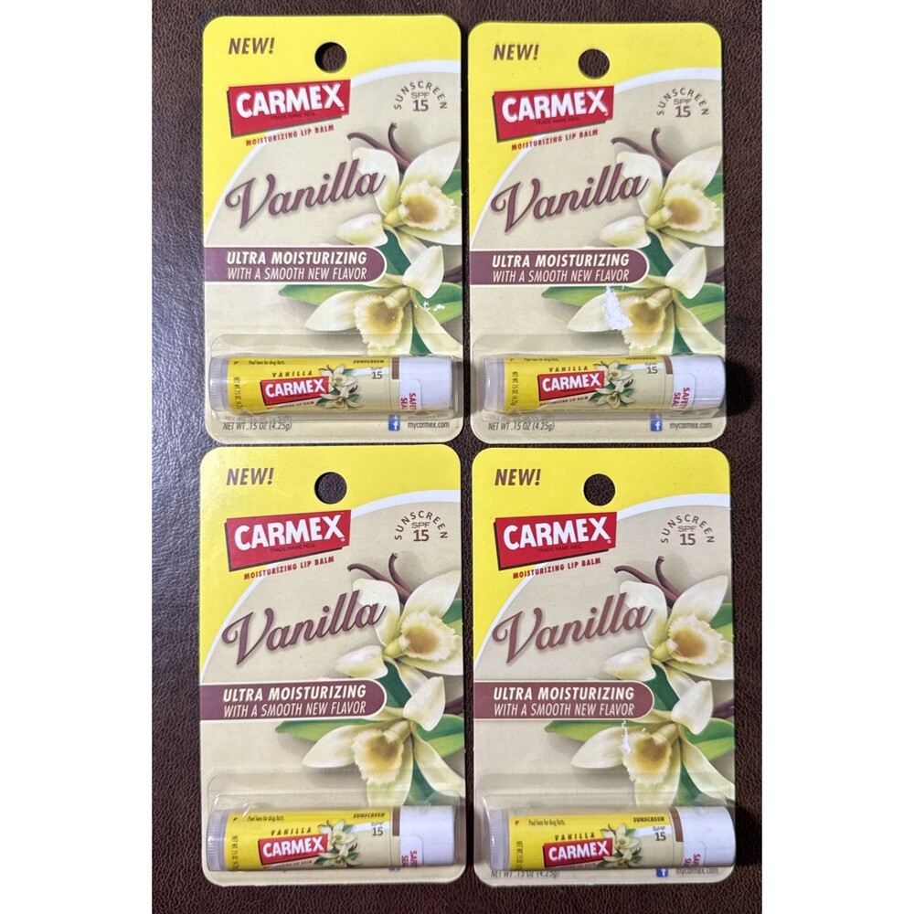 Lot of 4 CARMEX Ultra Moisturizing Smooth New Flavor Vanilla Lip Balm 2011 #2